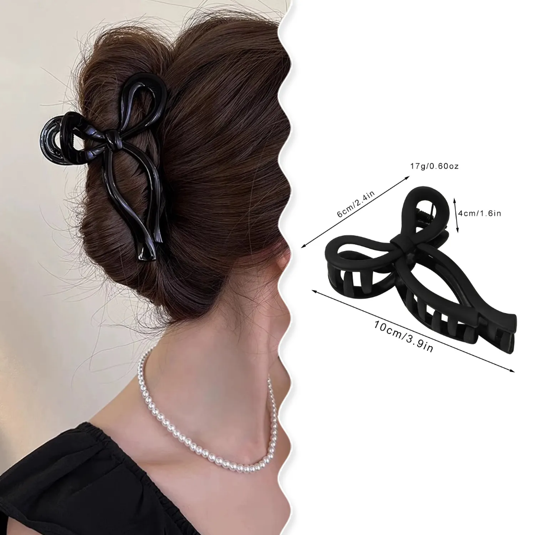 3 Pieces Large Bow Matte Hair Claw Clips