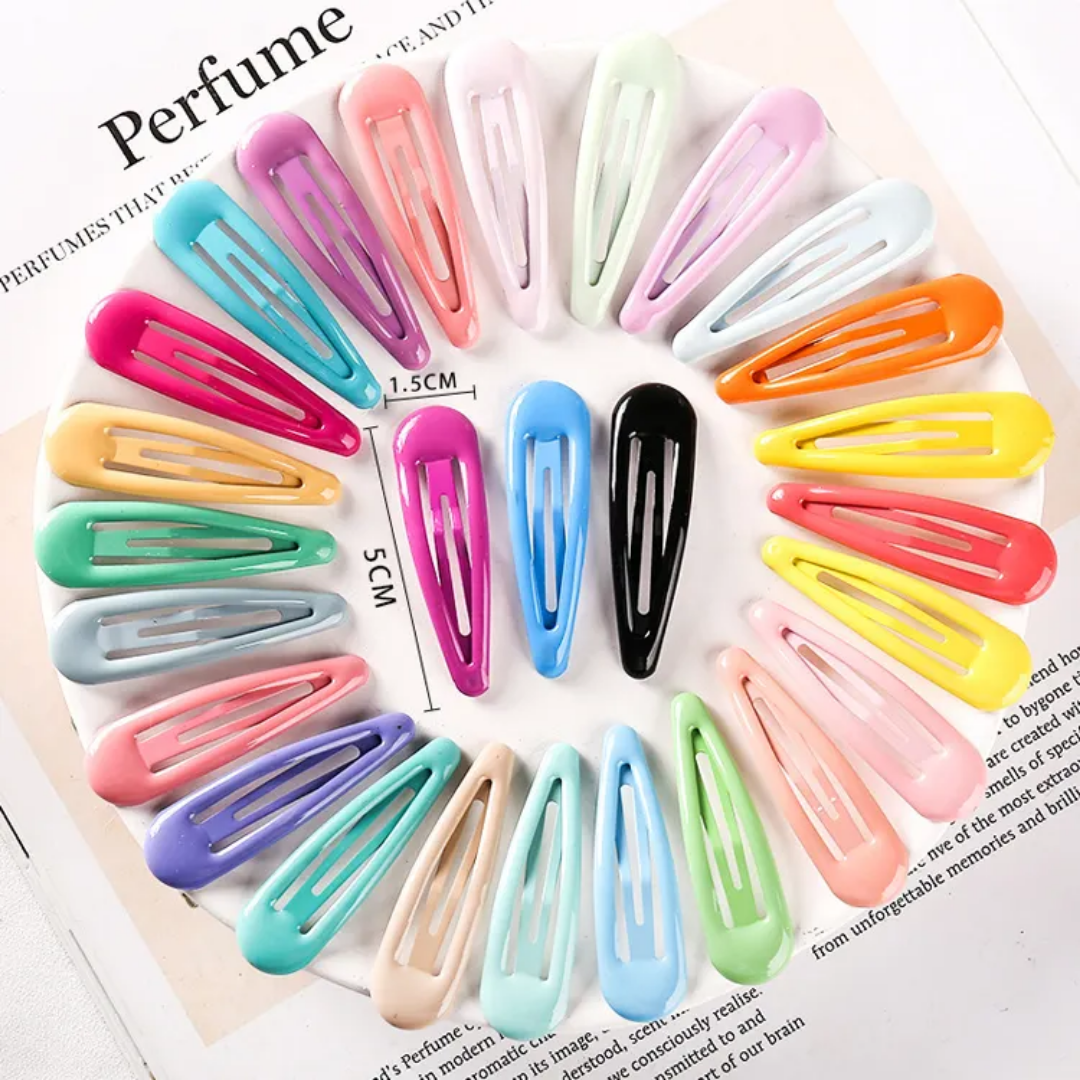 10 Pieces Candy Color Glossy Metal Hair Pins Barrettes - 2 Inches