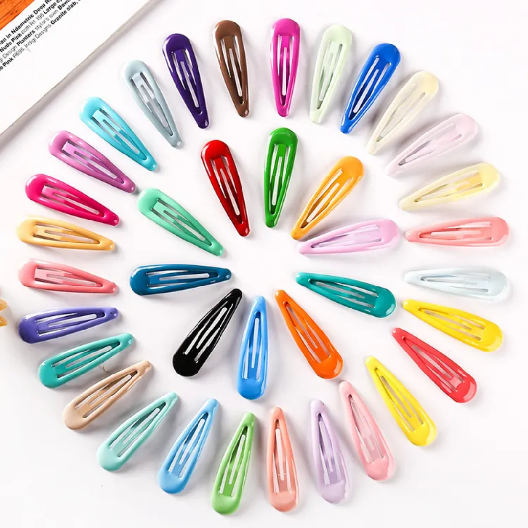 10 Pieces Candy Color Glossy Metal Hair Pins Barrettes - 2 Inches