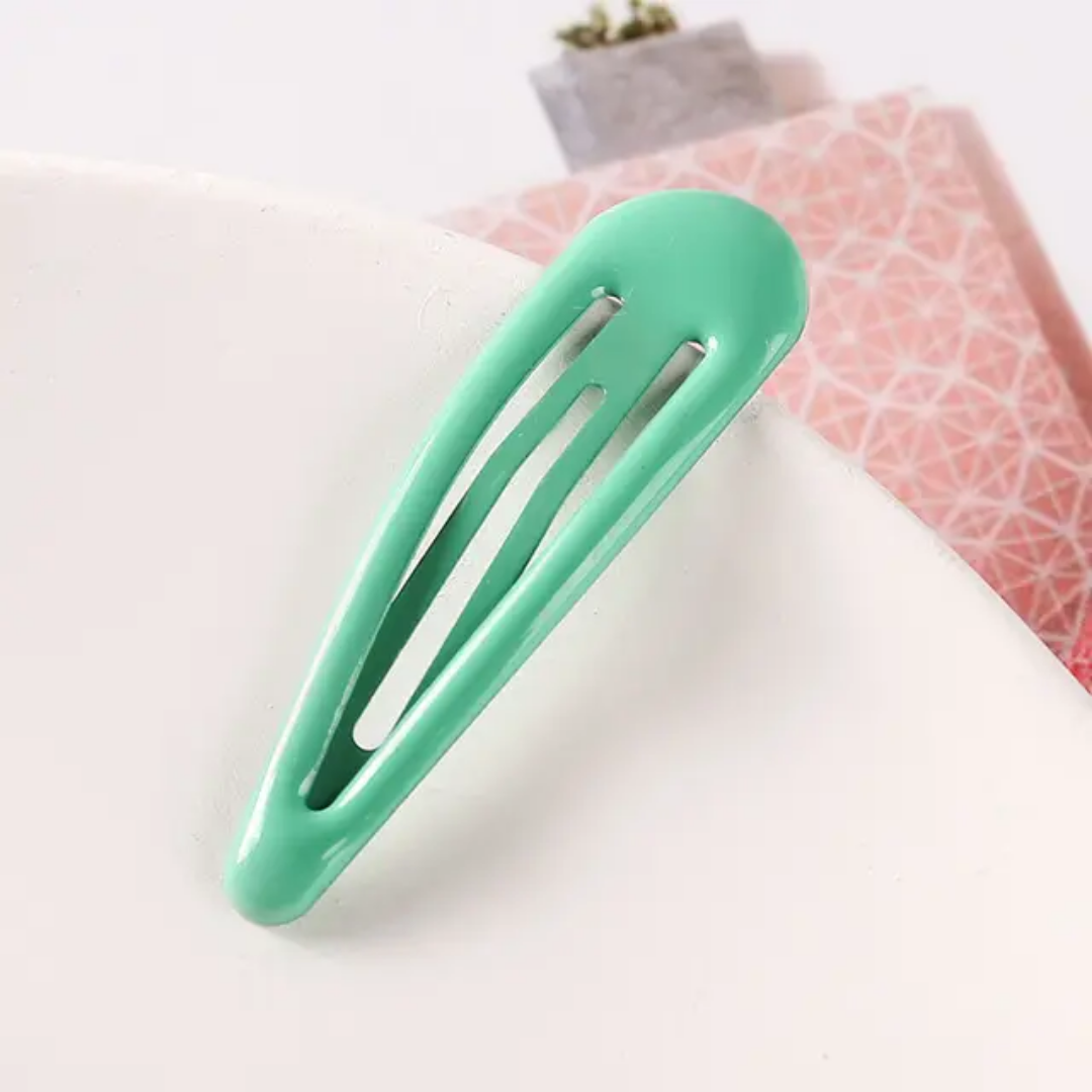 10 Pieces Candy Color Glossy Metal Hair Pins Barrettes - 2 Inches