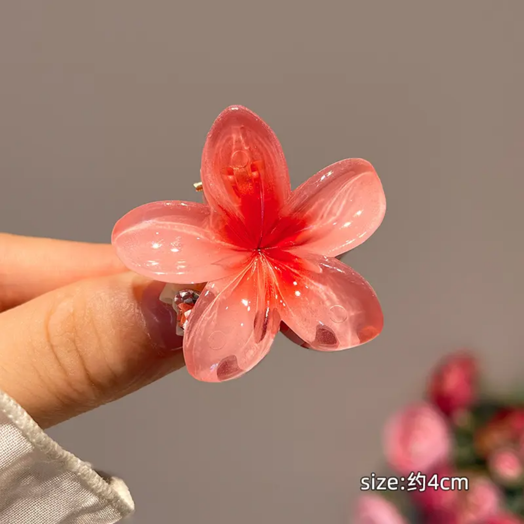 5 Pieces Plumeria Flower Hair Claw - 4 cm