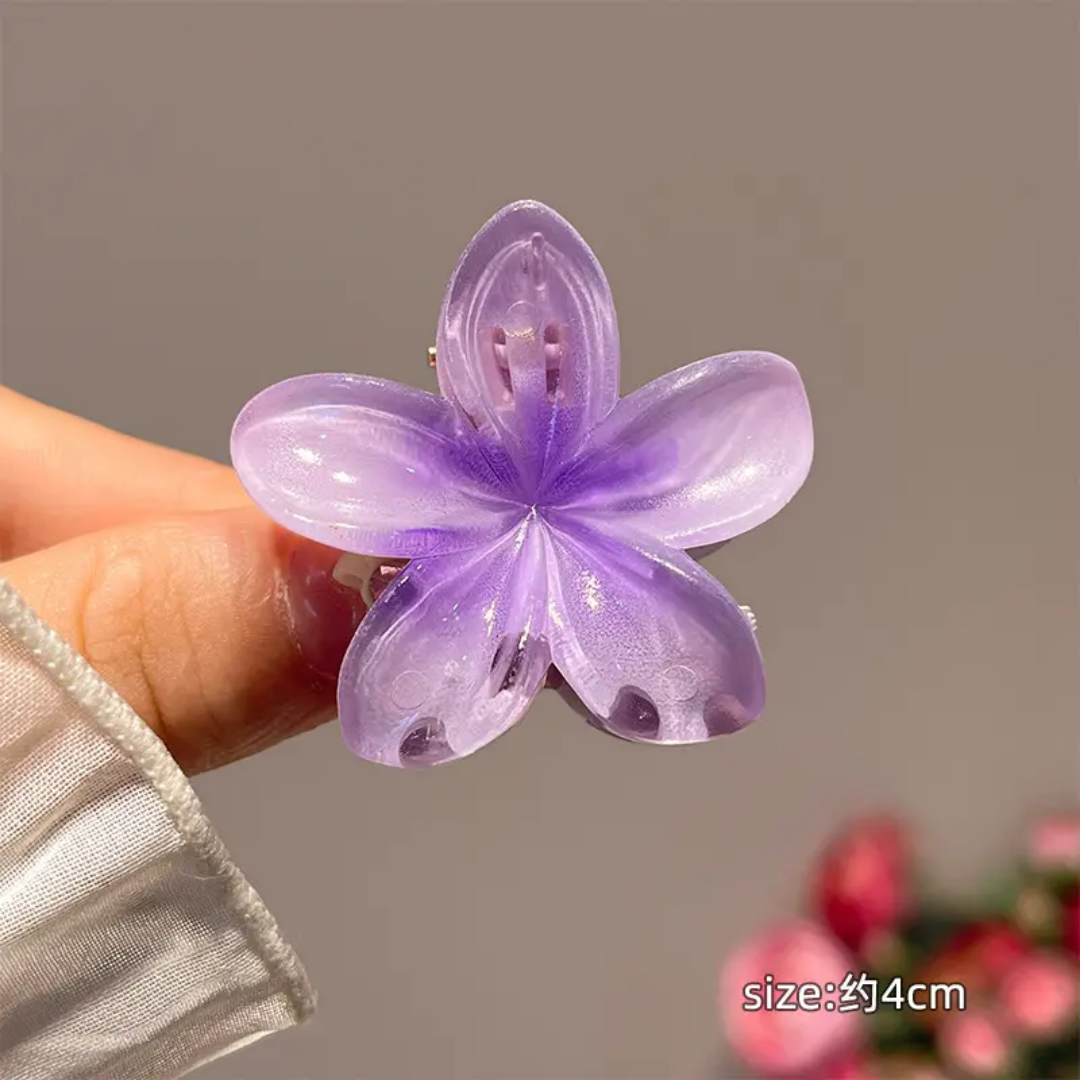 5 Pieces Plumeria Flower Hair Claw - 4 cm
