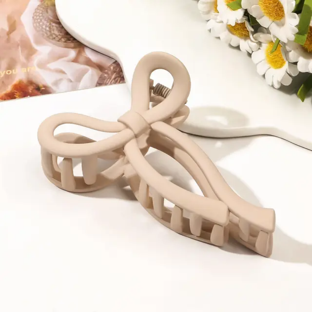 3 Pieces Large Bow Matte Hair Claw Clips