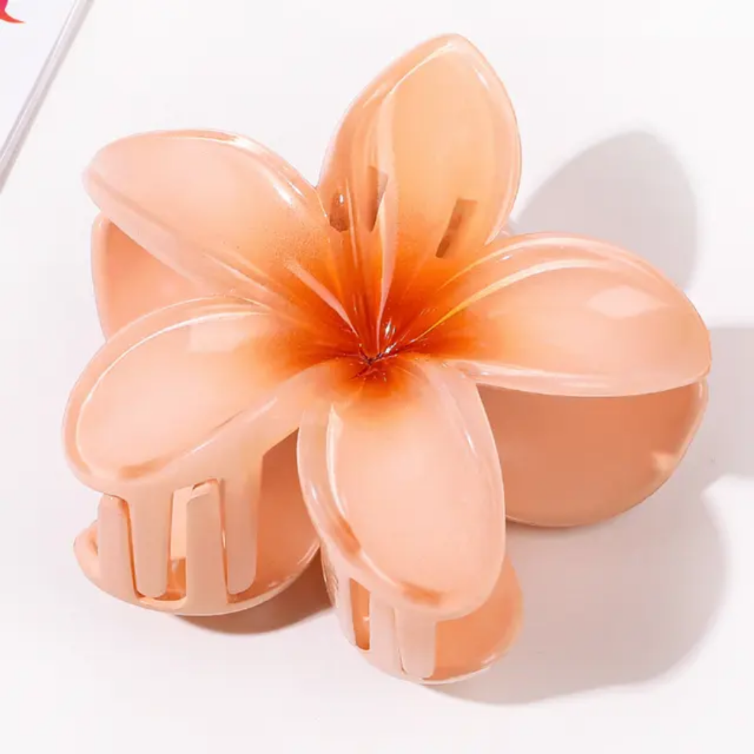 3 Pieces Plumeria Flower Hair Claw - 8 cm