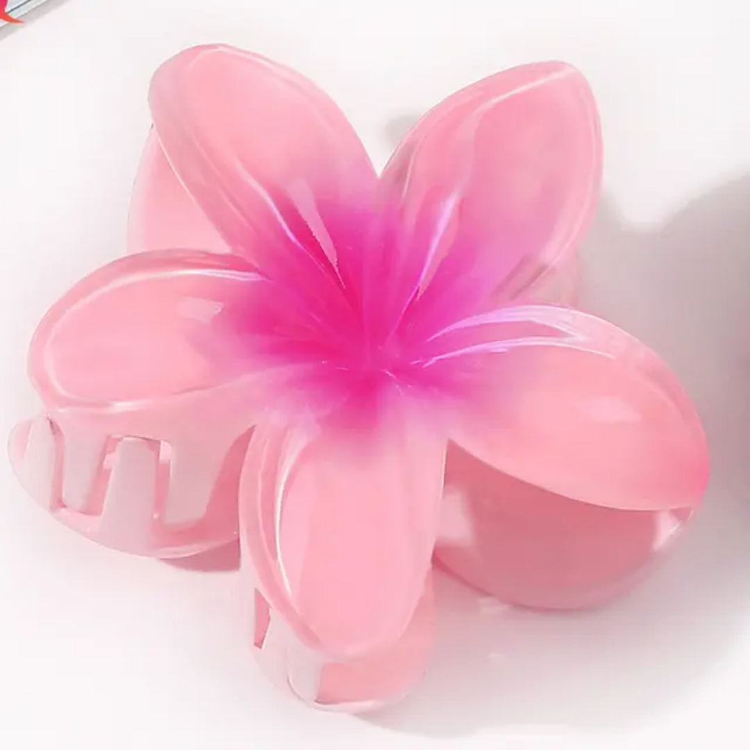 3 Pieces Plumeria Flower Hair Claw - 8 cm