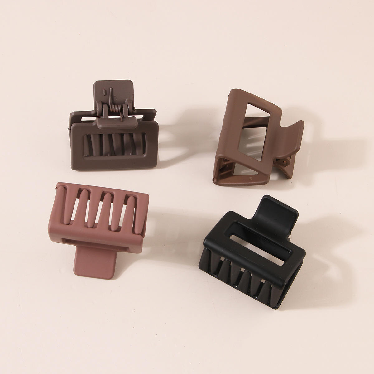 3 Pieces Multicolor Square Shape Hair Claw