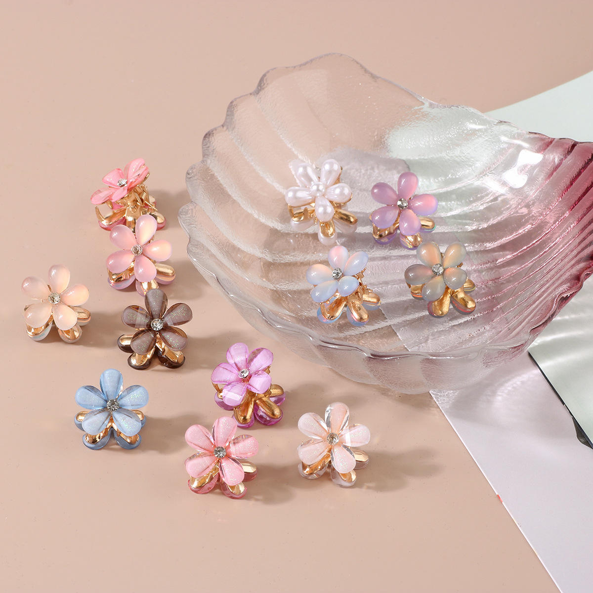 12 Pieces Multicolor Mini Flower Hair Claw