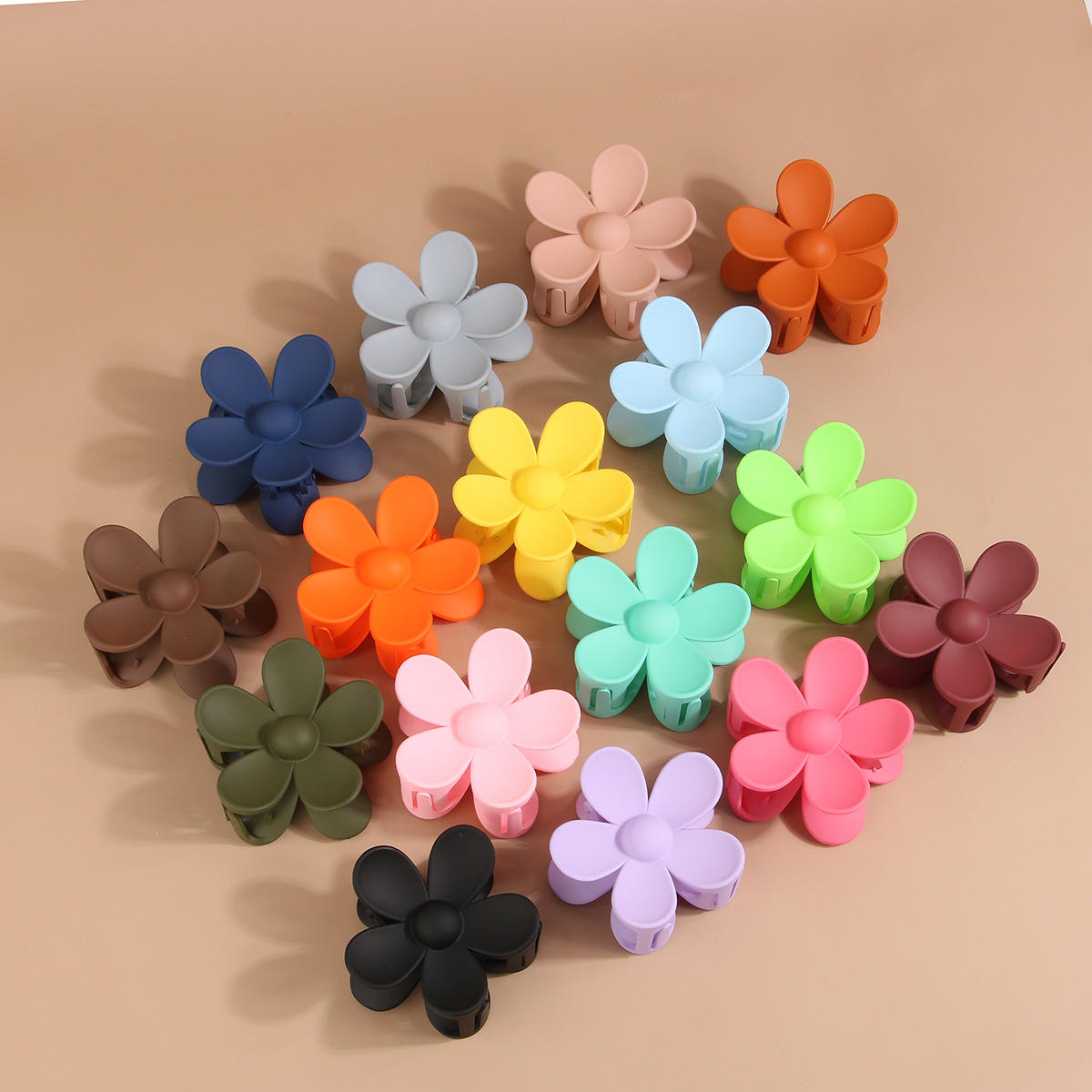 3 Pieces Multicolor Flower Shape Hair Claw