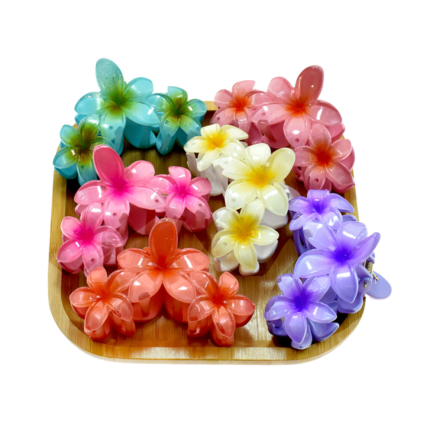 3 Pieces Korean Trendy Triple Flower Hair Clips