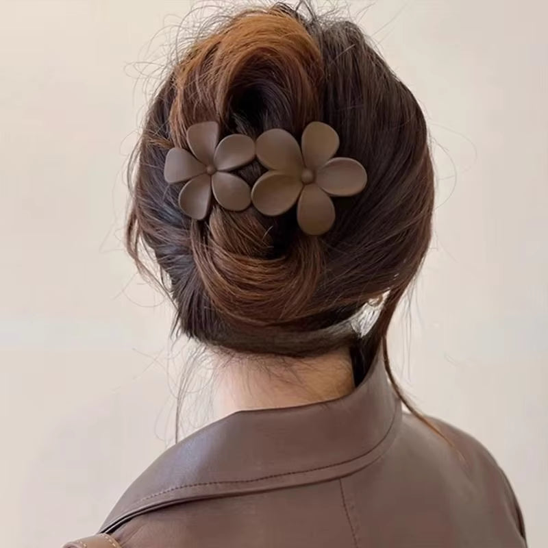3 Pieces Korean Trendy Double Flower Hair Clips