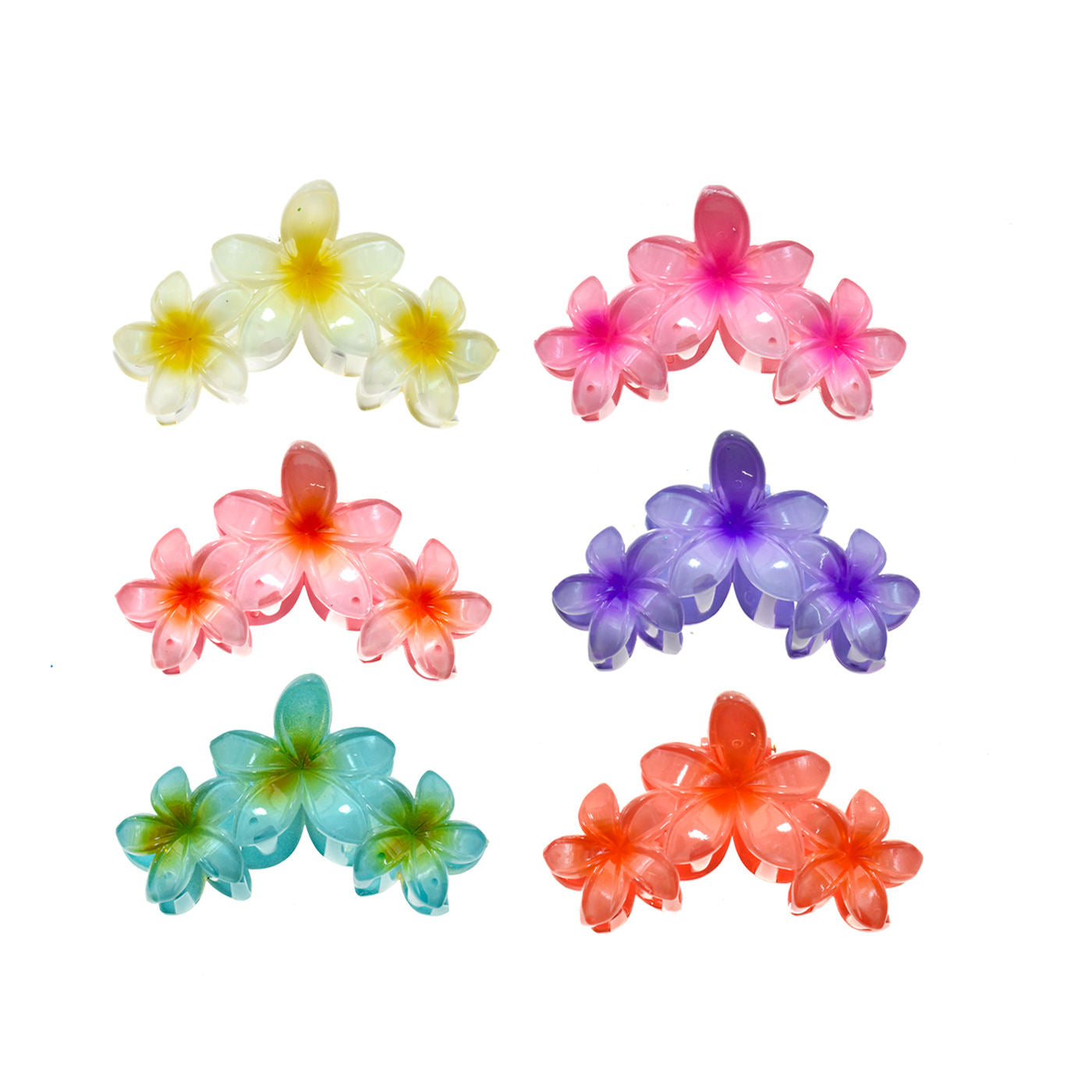 3 Pieces Korean Trendy Triple Flower Hair Clips
