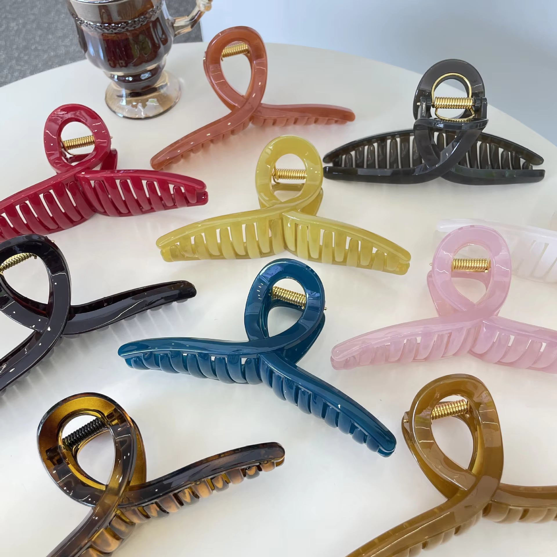 3 Pieces Korean Trendy Ribbon Hair Claw Clip