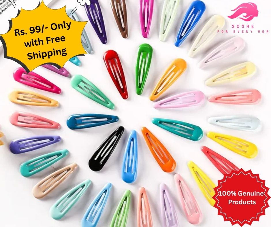 10 Pieces Candy Color Glossy Metal Hair Pins Barrettes - 2 Inches