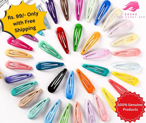 10 Pieces Candy Color Glossy Metal Hair Pins Barrettes - 2 Inches